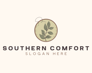 Botanical Leaf Embroidery logo design