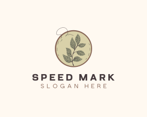 Botanical Leaf Embroidery logo design