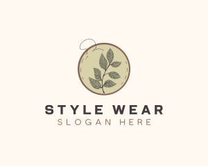 Botanical Leaf Embroidery logo design