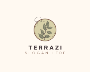 Botanical Leaf Embroidery logo design