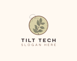 Botanical Leaf Embroidery logo design