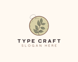 Botanical Leaf Embroidery logo design