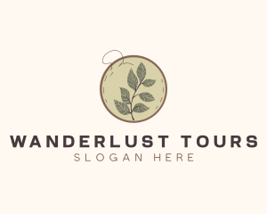 Botanical Leaf Embroidery logo design