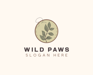 Botanical Leaf Embroidery logo design