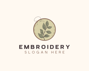 Botanical Leaf Embroidery logo design