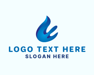 Blue - Modern 3d Flame Letter E logo design