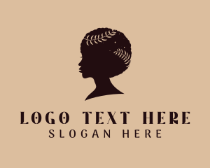 Girl - Afro Wreath Hairstyle logo design
