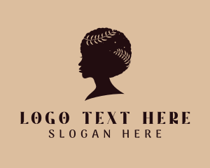 Afro Wreath Hairstyle Logo