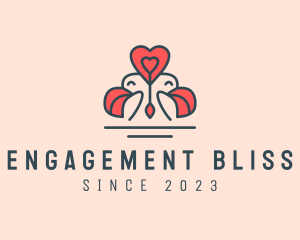 Engagement - Love Bird Heart logo design