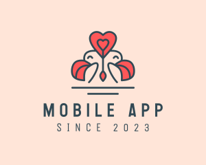 Dating App - Love Bird Heart logo design