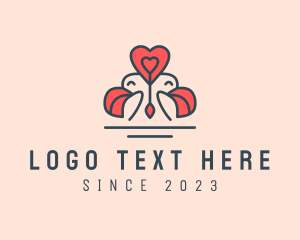 Engagement - Love Bird Heart logo design