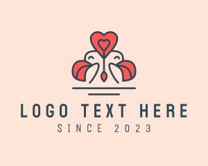 Dating App - Love Bird Heart logo design