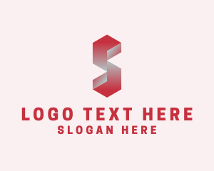 Modern Digital 3D Letter S Logo