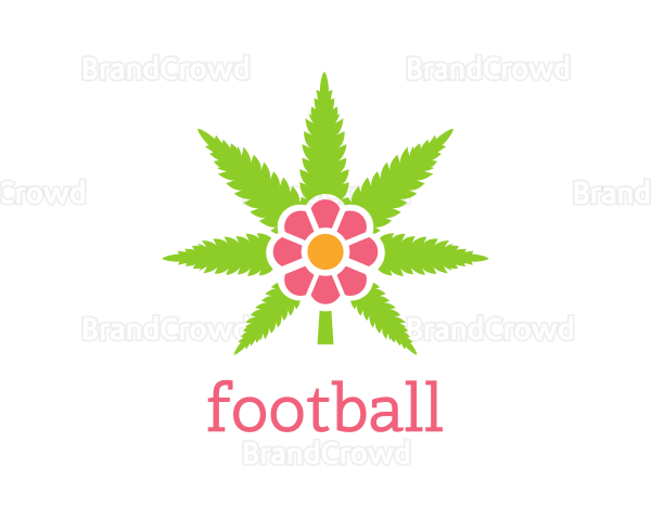 Cannabis Pink Flower Logo