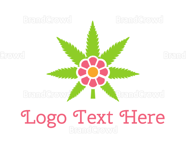 Cannabis Pink Flower Logo