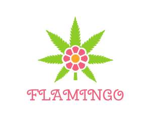 Cannabis Pink Flower Logo