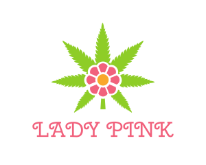 Cannabis Pink Flower logo design