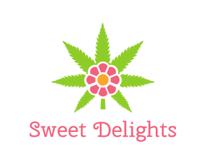 Cannabis Pink Flower logo design