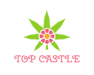 Therapeutical - Cannabis Pink Flower logo design