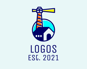 Navy - Lighthouse Tower Property logo design