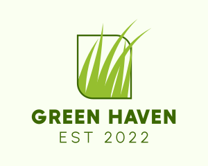 Green Grass Lawn logo design