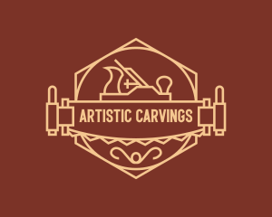 Woodcarver - Woodworker Crafting Saw Badge logo design