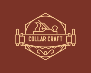 Woodworker Crafting Saw Badge logo design