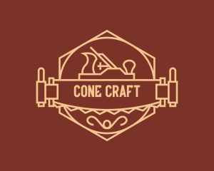 Woodworker Crafting Saw Badge logo design