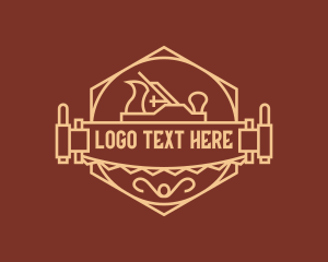 Logging - Woodworker Crafting Saw Badge logo design