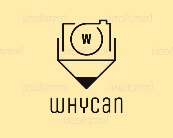 Camera Pencil Letter Logo