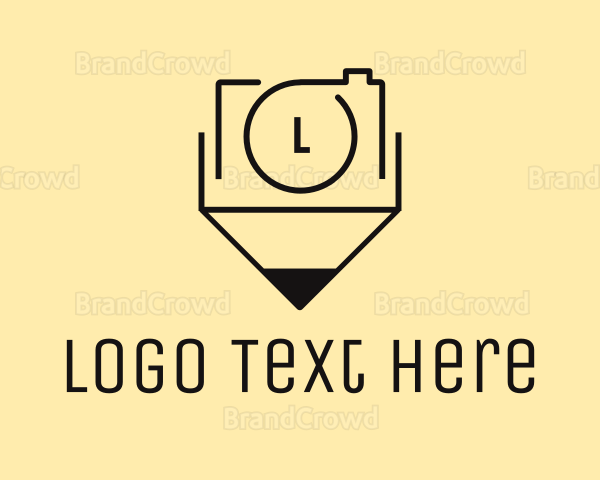 Camera Pencil Letter Logo