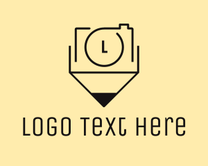 Vlog - Camera Pencil Letter logo design