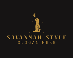 Savannah - Midnight Meerkat Animal logo design