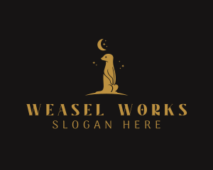 Weasel - Midnight Meerkat Animal logo design