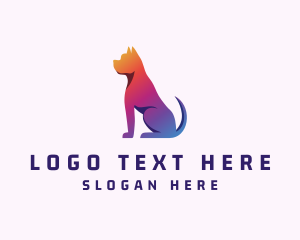 Pitbull - Gradient Bulldog Animal logo design