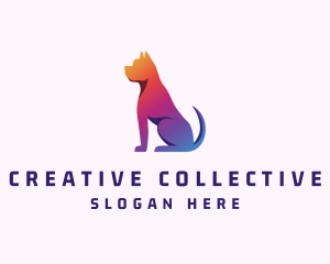 Gradient Bulldog Animal logo design