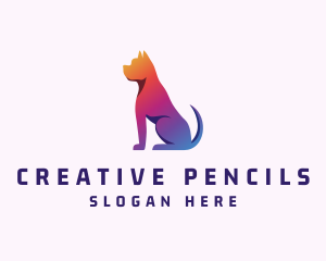 Gradient Bulldog Animal logo design