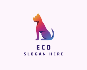 Hound - Gradient Bulldog Animal logo design