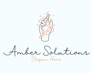 Hand Crystal Jewelry logo design