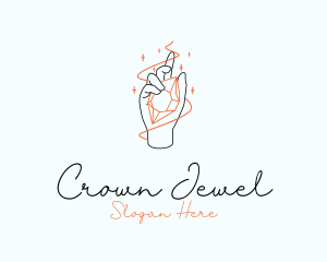 Hand Crystal Jewelry logo design