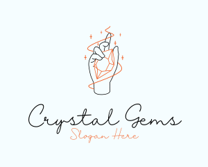 Hand Crystal Jewelry logo design