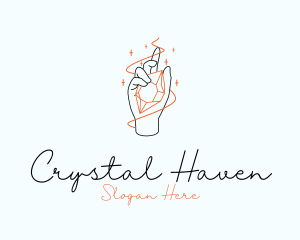 Hand Crystal Jewelry logo design