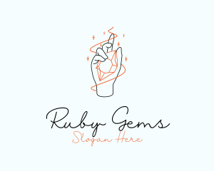 Ruby - Hand Crystal Jewelry logo design