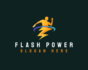 Lightning Man Power logo design