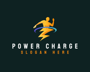 Lightning Man Power logo design