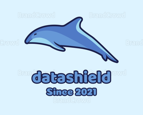 Blue Diving Dolphin Logo