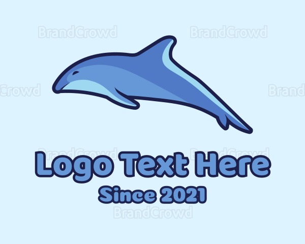 Blue Diving Dolphin Logo