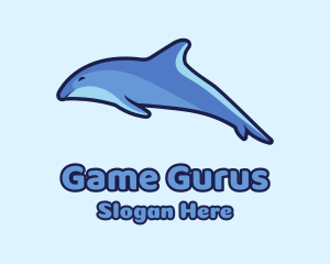 Blue Diving Dolphin Logo