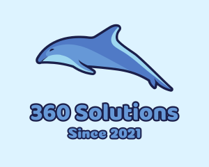 Blue Diving Dolphin logo design