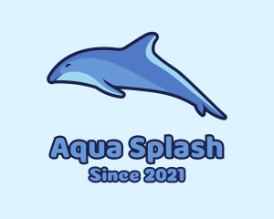 Swim - Blue Diving Dolphin logo design